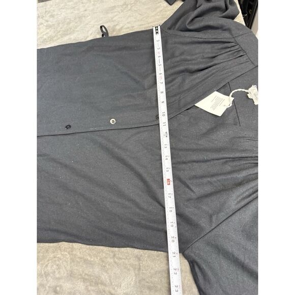 NWT Ozma Mal Pais Black Shirt Dress XS 100% Silk Noil Midi Minimalistic - Picture 9 of 13